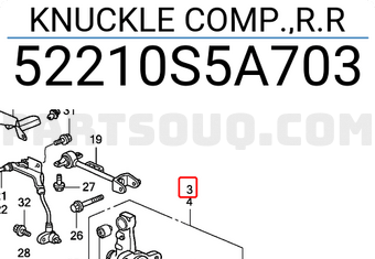 Honda 52210S5A703 KNUCKLE COMP.,R.R