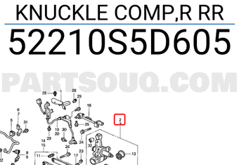 Honda 52210S5D605 KNUCKLE COMP,R RR