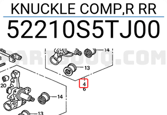Honda 52210S5TJ00 KNUCKLE COMP,R RR