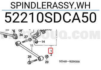 Honda 52210SDCA50 SPINDLERASSY,WH