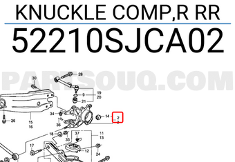 Honda 52210SJCA02 KNUCKLE COMP,R RR