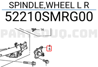 Honda 52210SMRG00 SPINDLE,WHEEL L R