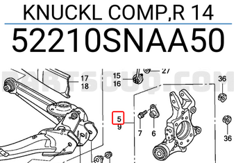 Honda 52210SNAA50 KNUCKL COMP,R 14