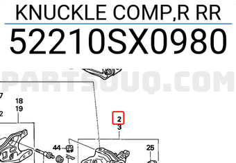 Honda 52210SX0980 KNUCKLE COMP,R RR