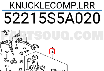 Honda 52215S5A020 KNUCKLECOMP,LRR