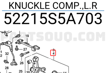 Honda 52215S5A703 KNUCKLE COMP.,L.R
