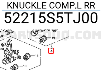 Honda 52215S5TJ00 KNUCKLE COMP,L RR