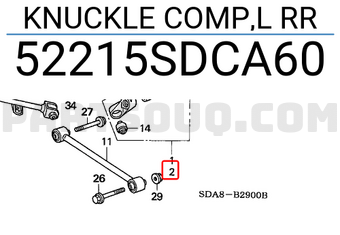 Honda 52215SDCA60 KNUCKLE COMP,L RR