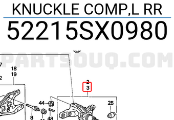 Honda 52215SX0980 KNUCKLE COMP,L RR