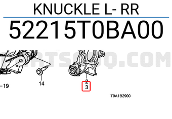 Honda 52215T0BA00 KNUCKLE L- RR