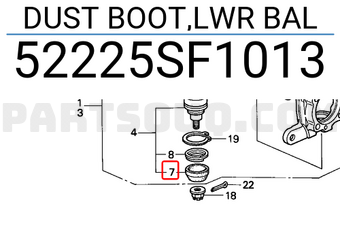 Honda 52225SF1013 DUST BOOT,LWR BAL