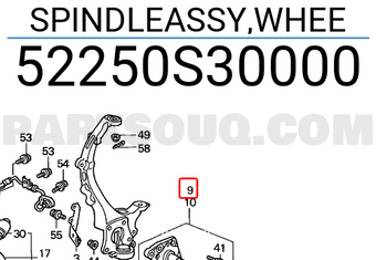 Honda 52250S30000 SPINDLEASSY,WHEE