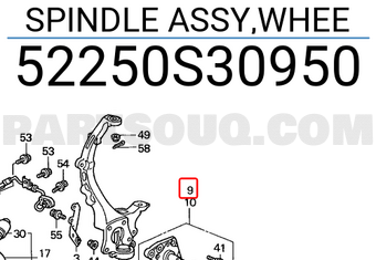 Honda 52250S30950 SPINDLE ASSY,WHEE
