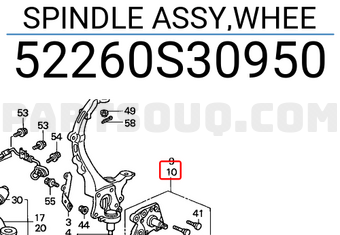 Honda 52260S30950 SPINDLE ASSY,WHEE