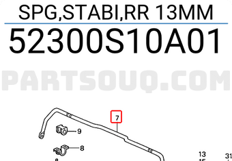 Honda 52300S10A01 SPG,STABI,RR 13MM