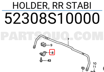 Honda 52308S10000 HOLDER, RR STABI