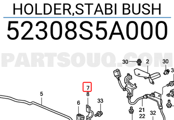 Honda 52308S5A000 HOLDER,STABI BUSH