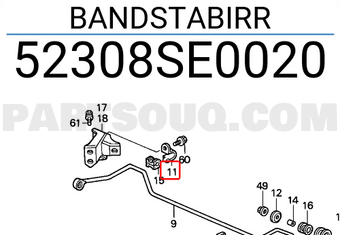 Honda 52308SE0020 BANDSTABIRR