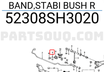 Honda 52308SH3020 BAND,STABI BUSH R