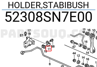 Honda 52308SN7E00 HOLDER,STABIBUSH
