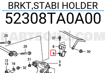 Honda 52308TA0A00 BRKT,STABI HOLDER