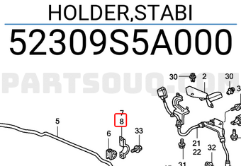 Honda 52309S5A000 HOLDER,STABI