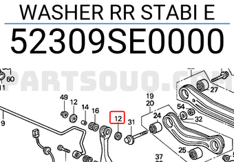 Honda 52309SE0000 WASHER RR STABI E