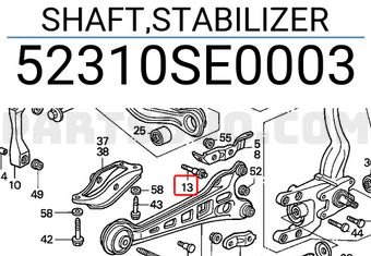 Honda 52310SE0003 SHAFT,STABILIZER