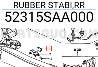 Honda 52315SAA000 RUBBER STABI,RR