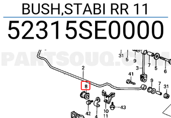 Honda 52315SE0000 BUSH,STABI RR 11