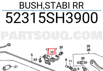 Honda 52315SH3900 BUSH,STABI RR