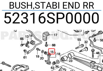 Honda 52316SP0000 BUSH,STABI END RR