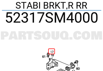 Honda 52317SM4000 STABI BRKT,R RR