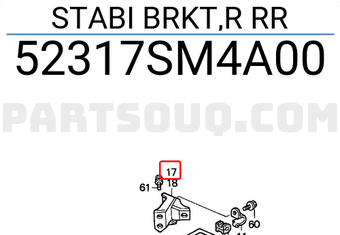 Honda 52317SM4A00 STABI BRKT,R RR
