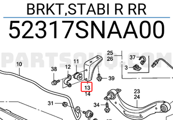 Honda 52317SNAA00 BRKT,STABI R RR