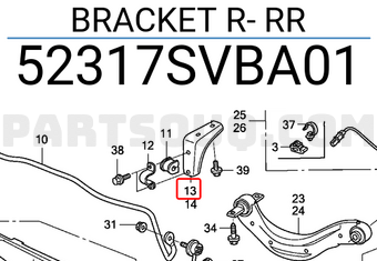 Honda 52317SVBA01 BRACKET R- RR