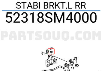 Honda 52318SM4000 STABI BRKT,L RR