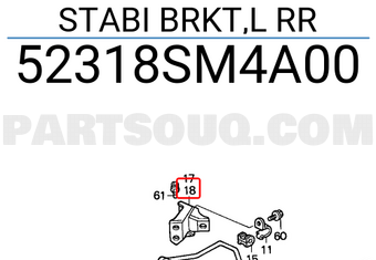 Honda 52318SM4A00 STABI BRKT,L RR