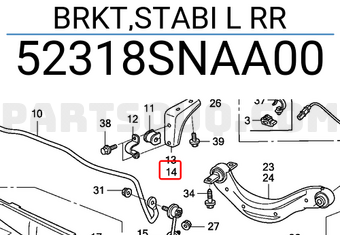 Honda 52318SNAA00 BRKT,STABI L RR