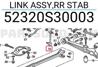Honda 52320S30003 LINK ASSY,RR STAB
