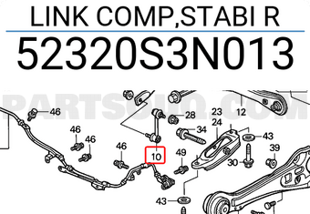 Honda 52320S3N013 LINK COMP,STABI R