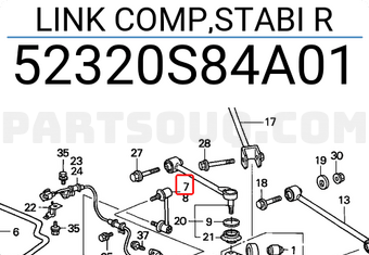 Honda 52320S84A01 LINK COMP,STABI R