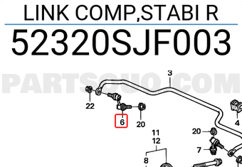 Honda 52320SJF003 LINK COMP,STABI R