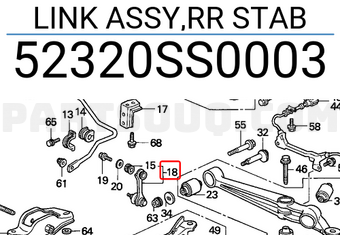Honda 52320SS0003 LINK ASSY,RR STAB