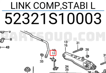 Honda 52321S10003 LINK COMP,STABI L