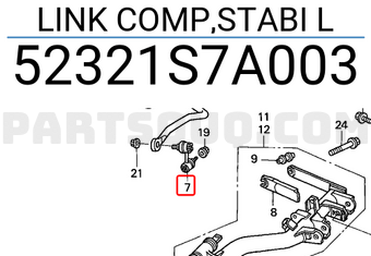 Honda 52321S7A003 LINK COMP,STABI L