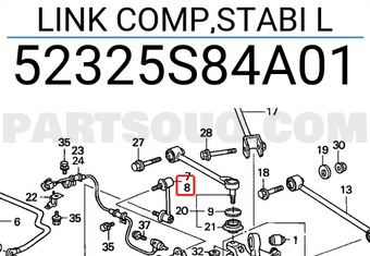 Honda 52325S84A01 LINK COMP,STABI L