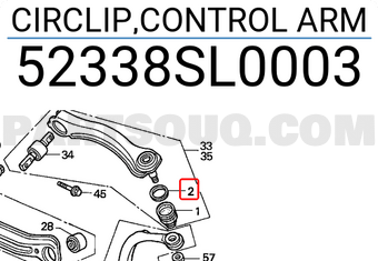 Honda 52338SL0003 CIRCLIP,CONTROL ARM