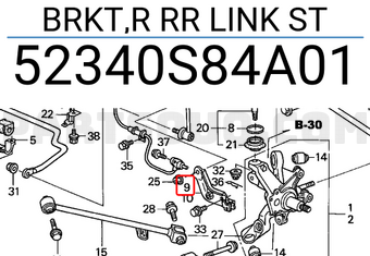Honda 52340S84A01 BRKT,R RR LINK ST