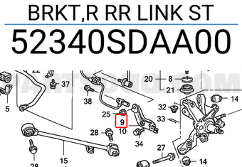 Honda 52340SDAA00 BRKT,R RR LINK ST